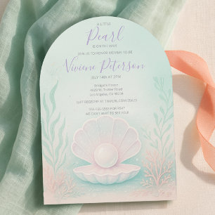 Invitation Douce Baby Shower Pastel Mint et Corail Petite Per