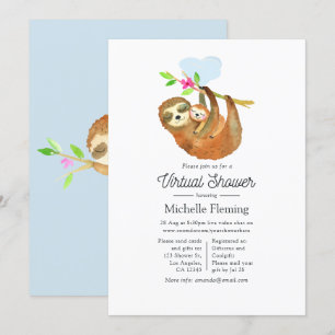 Invitation Douce Baby Shower Virtuelle sur le thème de la Par