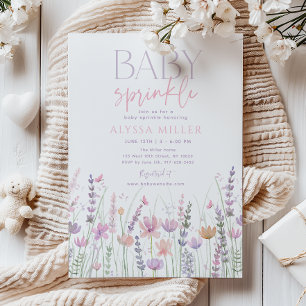 Invitation Douce Baby Sprinkle Fleur Sauvage Pastel