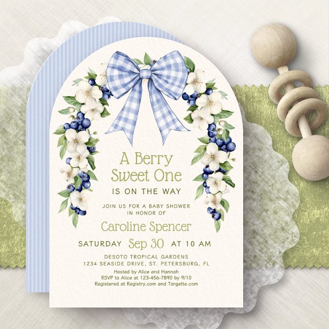 Invitation Douce baie Bleuet Arch Baby Shower (Créateur téléchargé)