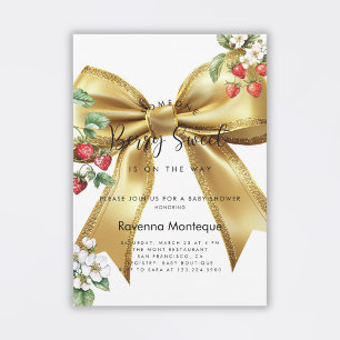 Invitation Douce Baie Rose Doré Baby Shower