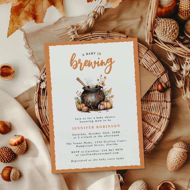 Invitation Douce Bébé Brasse une Baby Shower Halloween (Créateur téléchargé)