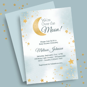 Invitation Douce Bleue Nous sommes ravis pour le garçon Baby 
