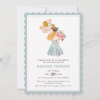 Douce Blonde fille aquarelle Graduation