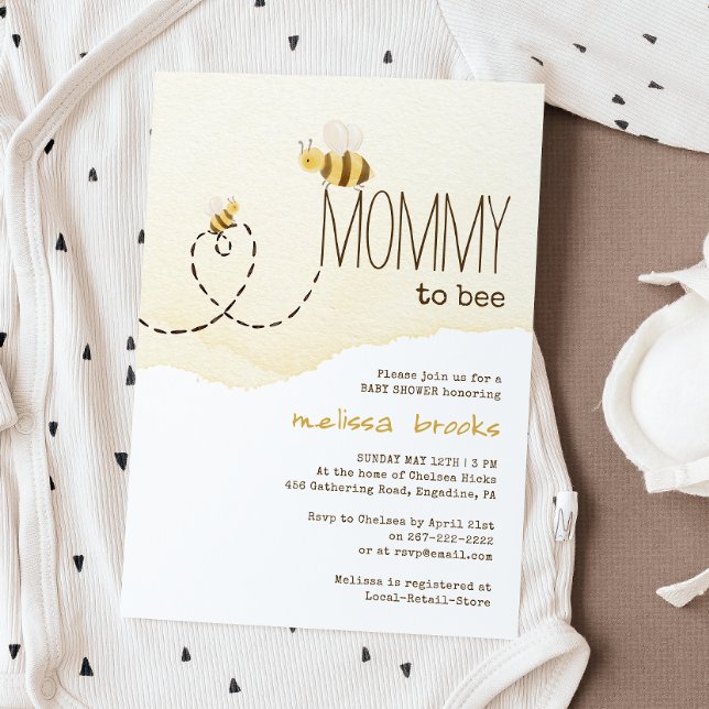 Invitation Douce Bumblebee Maman À Être Baby shower (Créateur téléchargé)