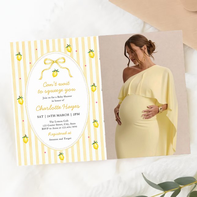 Invitation Douce Citron On a Hâte de te Presser Baby Shower (Créateur téléchargé)