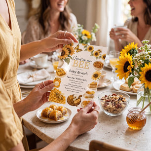 Invitation Douce comme Can Bee Baby Shower Brunch Tournesol