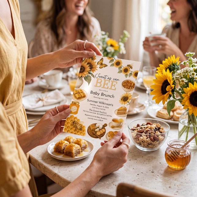 Invitation Douce comme Can Bee Baby Shower Brunch Tournesol (Créateur téléchargé)