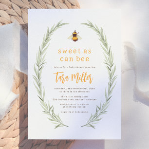 Invitation Douce Comme Peut Être Une Abeille Fête de Naissanc