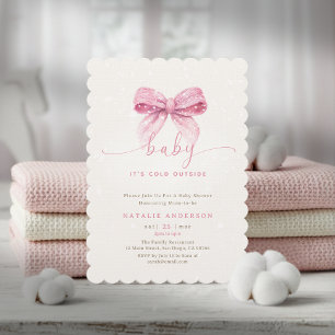 Invitation Douce Coquette Rose sous la Neige C'est Froid Deho