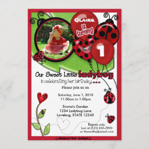 Invitations Faire Part Cartes D Anniversaire Coccinelle Zazzle Fr