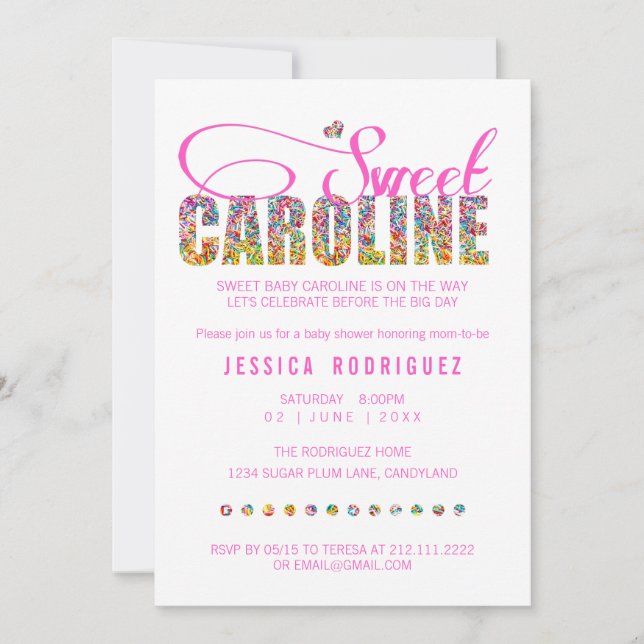 Invitation douce de baby shower de Caroline de (Devant)