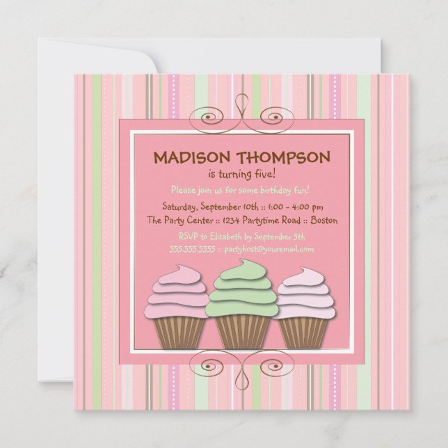 Invitation douce de fête d'anniversaire de petit (Devant)