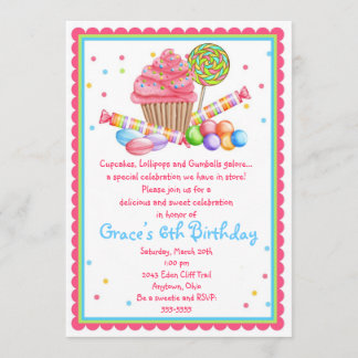 Invitation douce de magasin du pays des merveilles