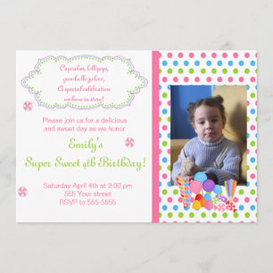 Invitation douce de photo d'anniversaire de