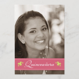 Invitation douce de Quinceanera de papillons