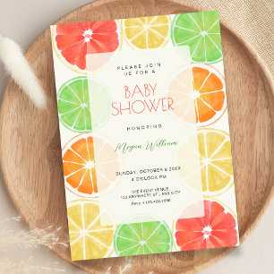 Invitation Douce douche de bébé au citron coloré