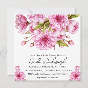 Invitation Douce eau printemps floraison de cerisier mariage