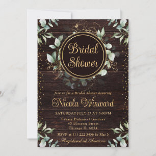 Invitation Douce eau toilette de mariage au eucalyptus