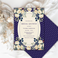 Douce et élégante douche de mariée florale à pois 