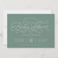 Douce et simple baby shower couleur sauge verte ad