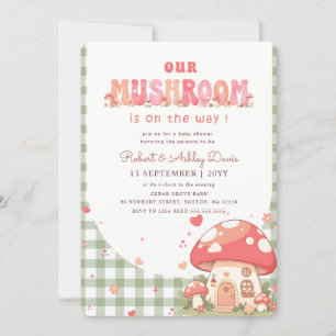 Invitation Douce Fête Champêtre Fushia Fleurs Bébé Fille
