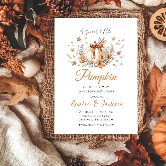 Invitation Douce Fête d'Automne Bébé petite citrouille Shower (Créateur téléchargé)