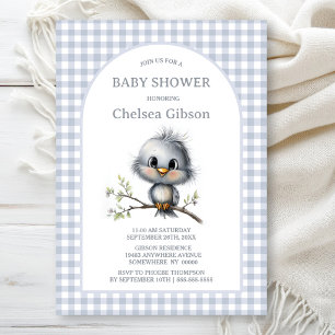Invitation Douce Fête de Bébé aux Oiseaux de Campagne