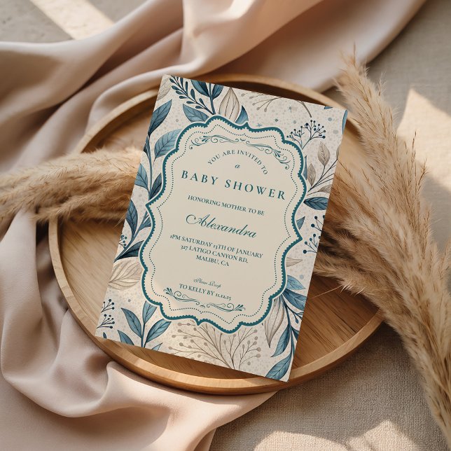 Invitation Douce Fête de Bébé Cottage Fleur Sauvage (Créateur téléchargé)