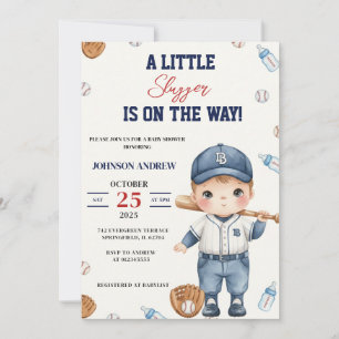 Invitation Douce Fête de Bébé pour Notre Petit Batteur de Bas