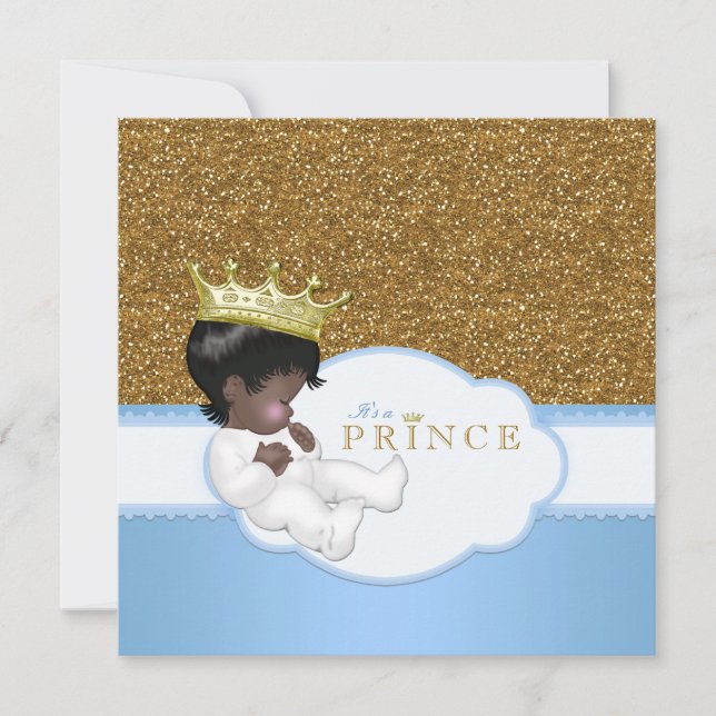 Invitation Douce Fête de Bébé Prince Ethnique (Devant)