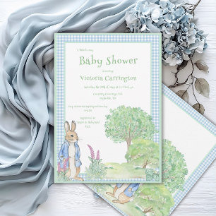 Invitation Douce Fête de Bébé Rétro aux Motifs de Lapin Migno