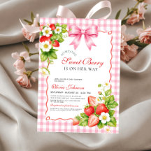 Douce Fête de Bébé Rose à Motif Vichy Fraise
