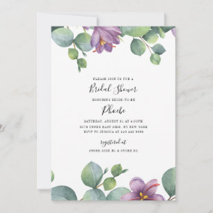 Invitation Douce Fête de Fiançailles Eucalyptus Verdure Flora