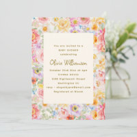 Douce Fête de Mariage aux Fleurs Aquarelle Pastel