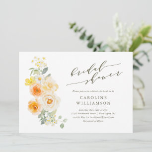 Invitation Douce Fête de Mariage avec Écriture à l'Eau Floral