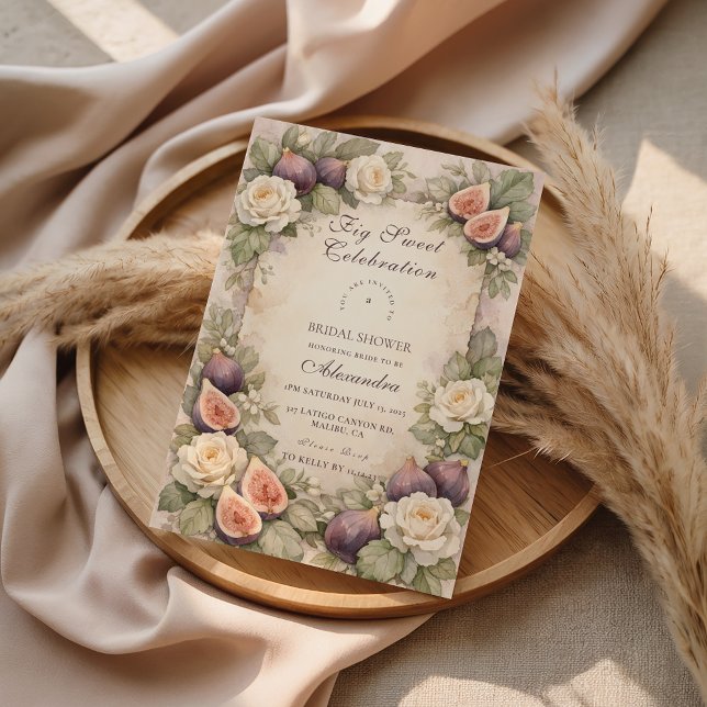 Invitation Douce Fête de Mariage Botanique à la Figue (Créateur téléchargé)