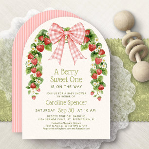 Invitation Douce Fête de Naissance à la Fraise