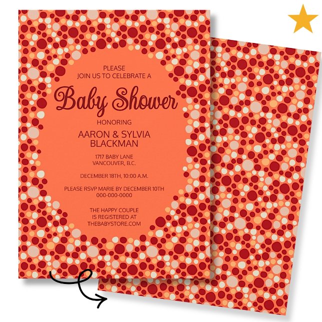 Invitation Douce Fête de Naissance aux Points de Corail Rouge (Créateur téléchargé)