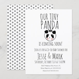 Invitation Douce Fête de Naissance de Bébé Panda Moderne