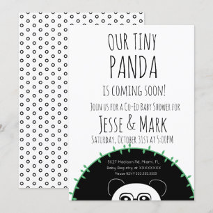Invitation Douce Fête de Naissance de Panda qui Regarde