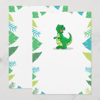 Invitation Douce Fête de Naissance de Petit Dinosaure Garçon