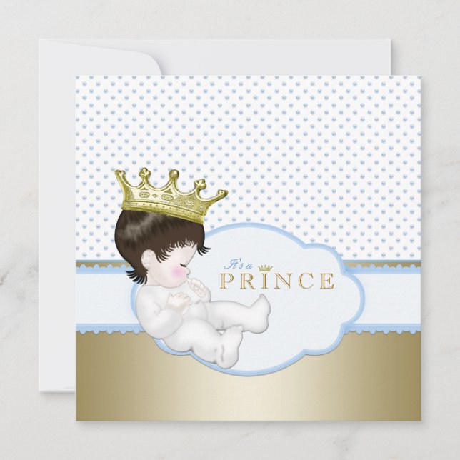 Invitation Douce Fête de Naissance du Petit Prince (Devant)