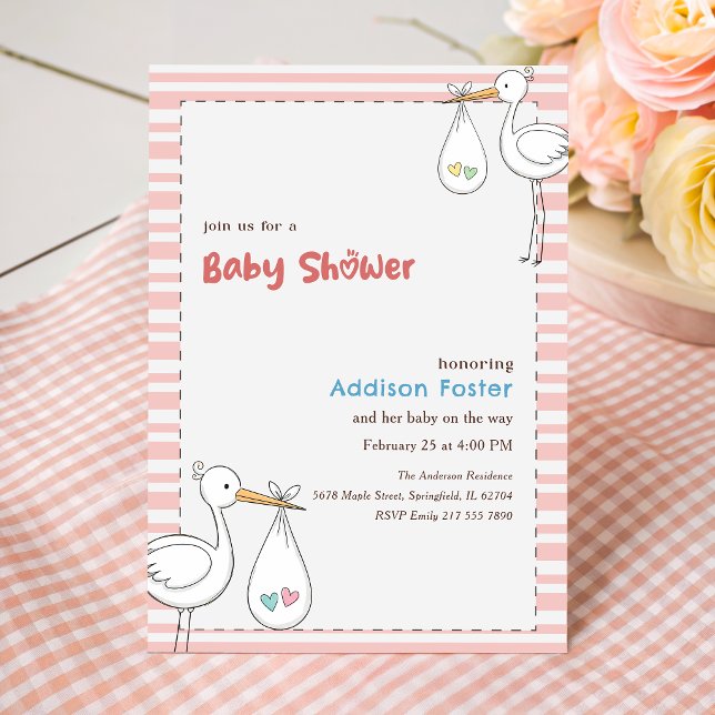 Invitation Douce Fête de Naissance Fille Rose Mignonne (Créateur téléchargé)