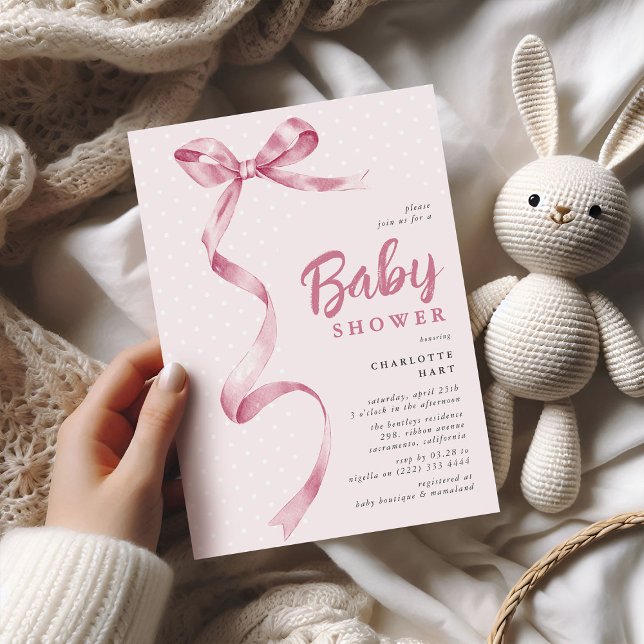 Invitation Douce Fête de Naissance Fille Ruban Arc-en-ciel Ro (Créateur téléchargé)
