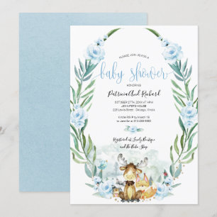 Invitation Douce Fête de Naissance Florale de la Forêt