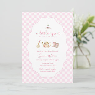 Invitation Douce Fête de Naissance Petite Pousse Rose Rainboo