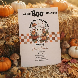 Invitation Douce Fête Prénatale Halloween Bébé Fantôme & Citr