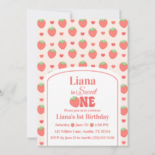 Invitation Douce Fille Fête du 1er Anniversaire de la Fille a