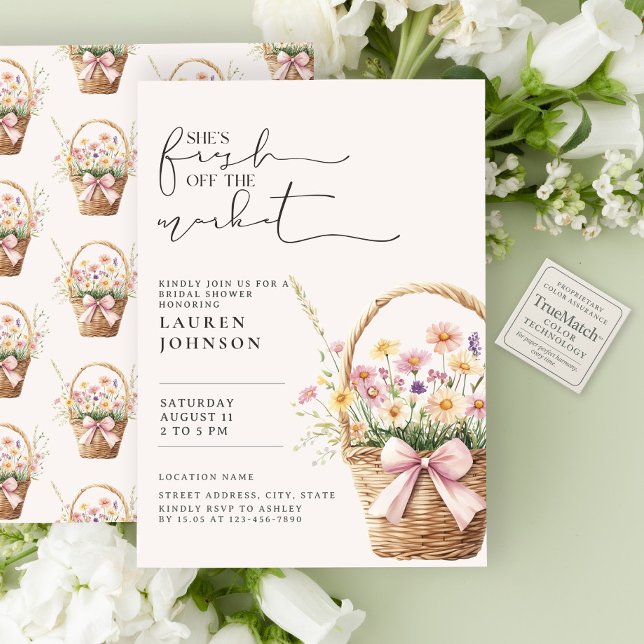 Invitation Douce Fleuriste de Mariage Fraîche du Marché (Créateur téléchargé)